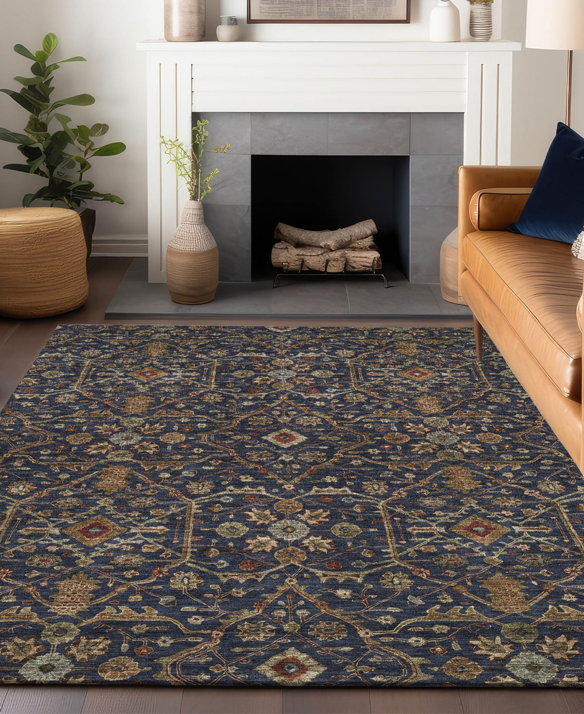 Addison Chantille Machine Washable Acn1130 3'x5' Area Rug In Navy