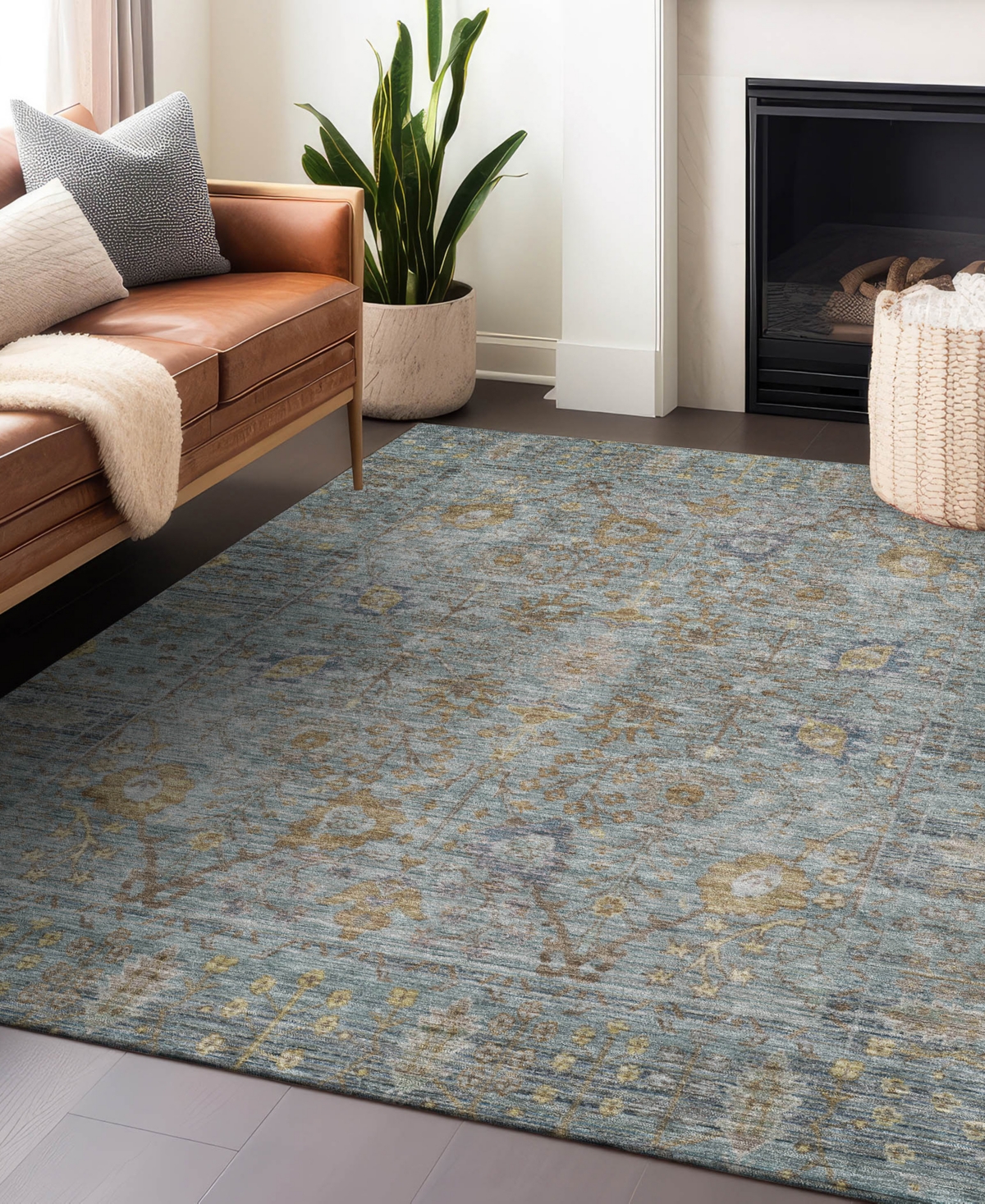 Addison Chantille Machine Washable Acn1106 3'x5' Area Rug In Teal
