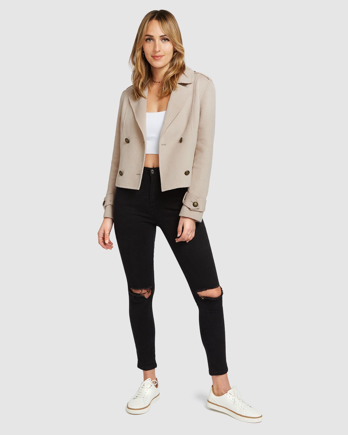Женская куртка Belle & Bloom Better Off Military Peacoat, цвет: Состаренный золотой — фото 6