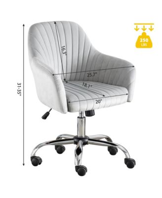 Velvet Accent Chair Modern Home Office Leisure Chair with Adjustable Height and Casters