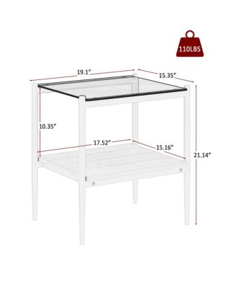 Modern Gray Glass Living Room Table Set