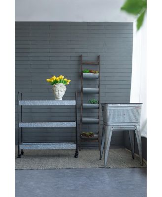 35x12.5x40" Homestead Galvanized Shelf Display 3-tier