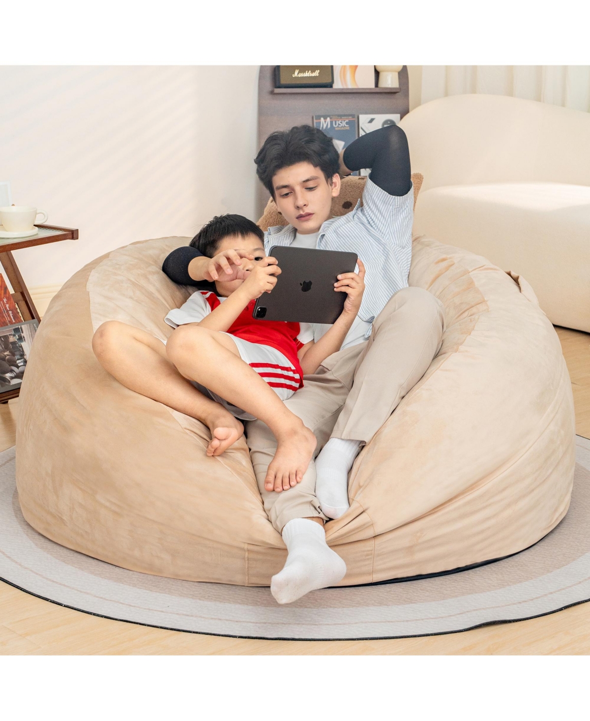 Streamdale Furniture Bean Bag Chair: Giant 5' Memory Foam Furniture Bean Bag Chairs for Adults with Microfiber Cover - 5Ft