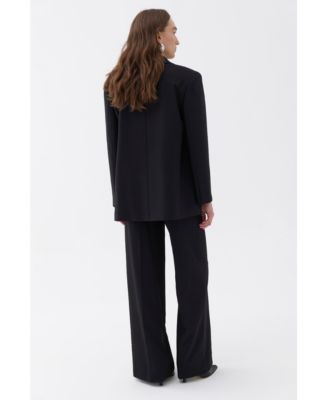 Women's Padded Shoulder Blazer Jacket