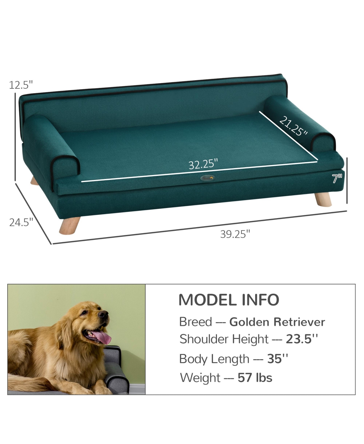 PawHut Soft Foam Dog Couch for a Fancy Dog Bed, Dog Sofa Bed,