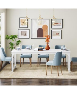 78.7"x39.4" Dining Table, Industrial Kitchen Table for 8-10 Person, Rectangular Dinner Table for Dining Room Kitchen Living Room, with Heavy Duty Metal Legs