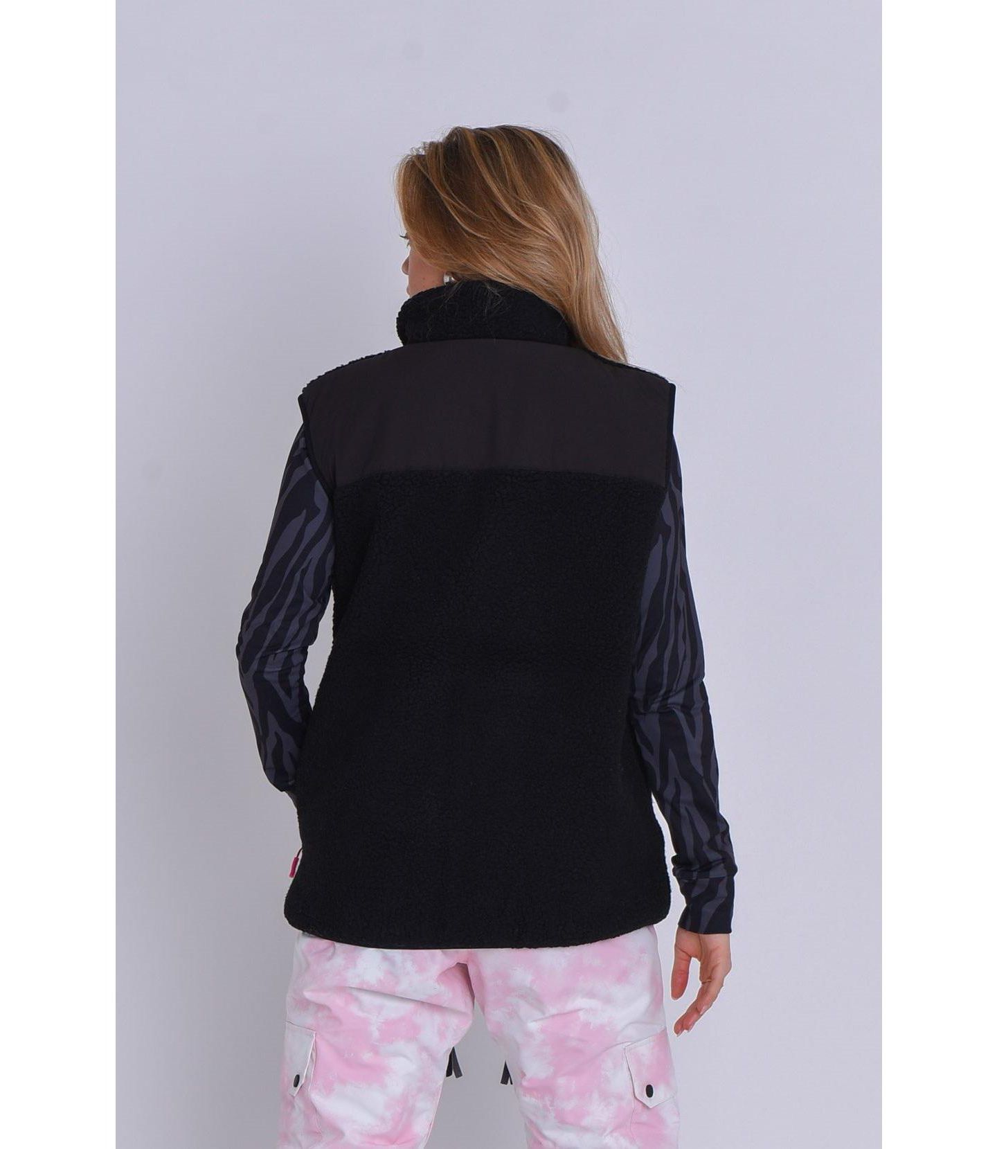 Женский жилет OOSC Method Sherpa Vest Dusky Pink, цвет: Чёрный — фото 3