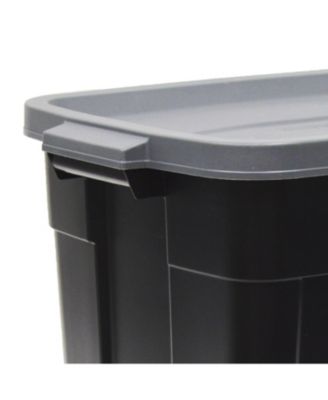 Roughneck 18 Gal Storage Container Organizer, Black &amp; Gray (6 Pack)