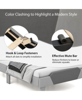 Queen Velvet Upholstered Bed Frame with High Headboard