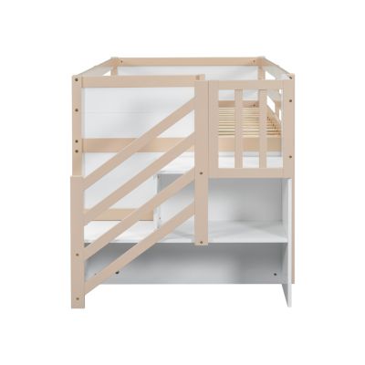 Streamdale Twin Low Loft Bed with Stair, Drawer, Shelf