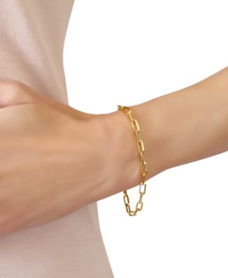 Paperclip Link Chain Bracelet in 14k Gold