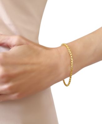 Wheat Link Chain Bracelet in 14k Gold