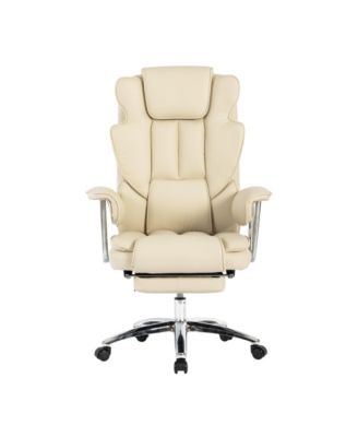 Streamdale Executive Office Chair, Leather, Reclining, Footrest (Beige)