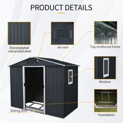 Streamdale 8ft x 4ft Metal Outdoor Storage Shed
