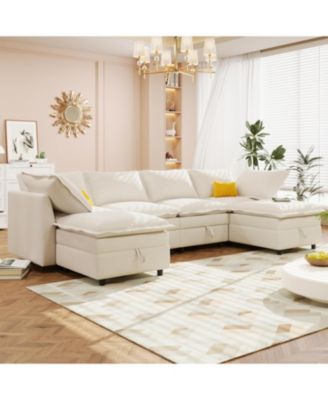 Mirod 6-Piece Modular Sofa Bed with Storage