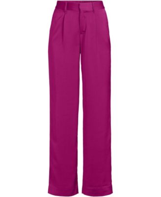 Women's Satin Elastic Back Wide Leg Pants