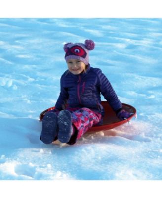 Steel Saucer 26" Metal Winter Snow Sled for Kids and Adults, Red