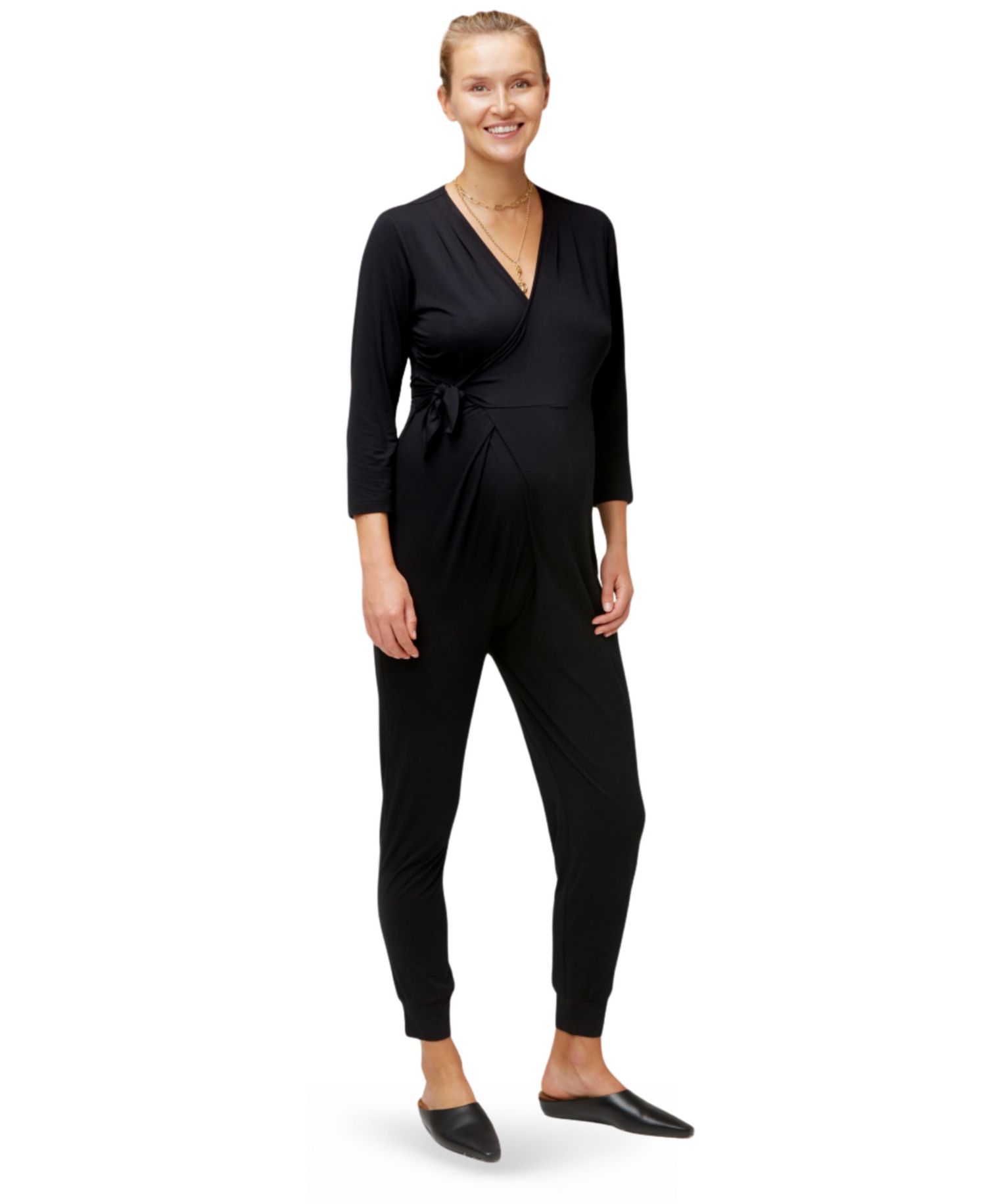 Amabella Maternity & Nursing Wrap Jumpsuit