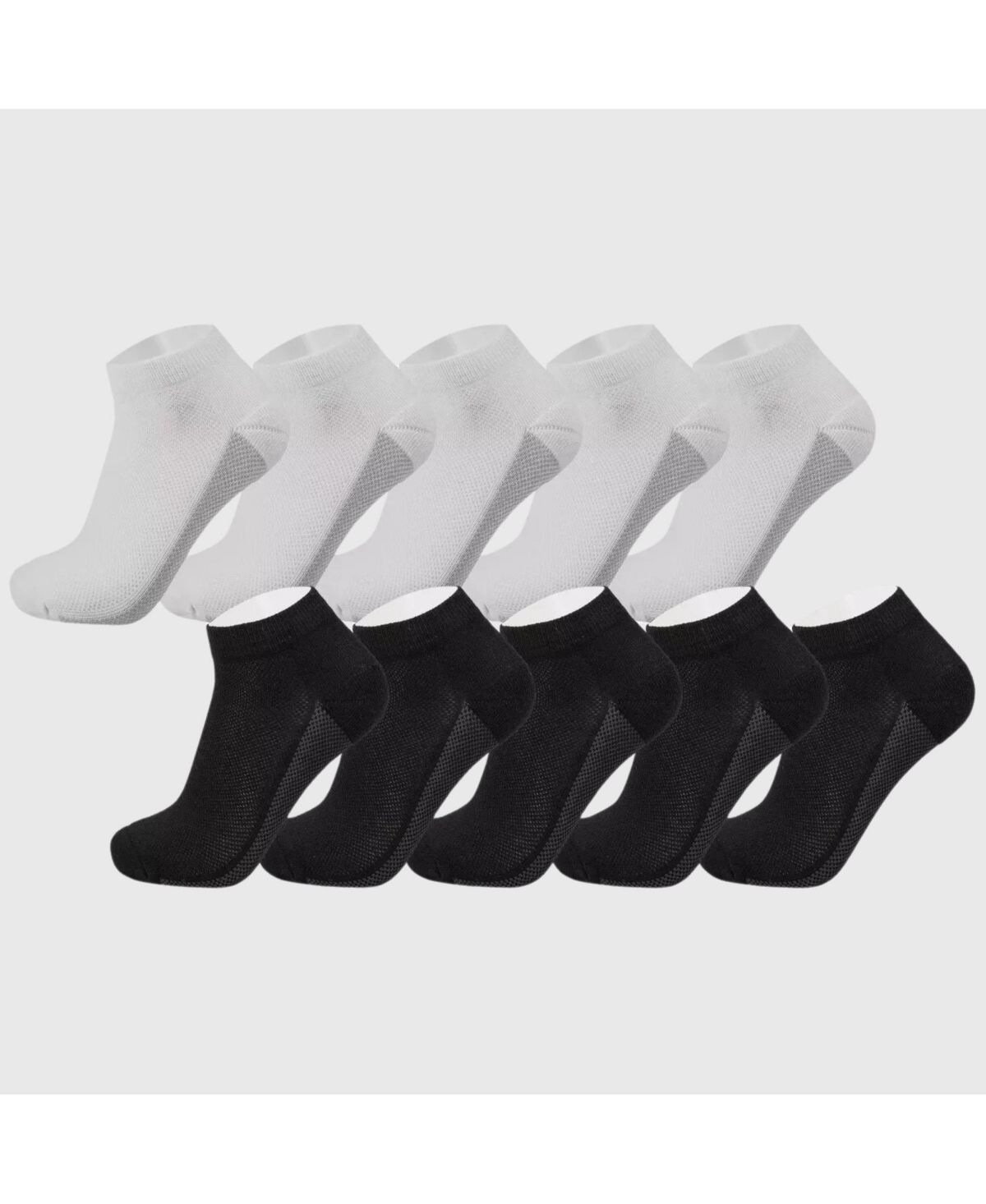 Men's Athletic Performance Low Cut Ankle Socks Cotton Multipack Sock - 10 pack mix