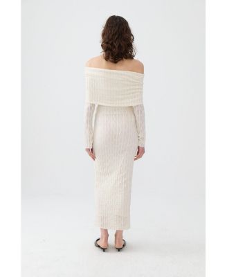 Women's Off the Shoulder Layered Design Dress