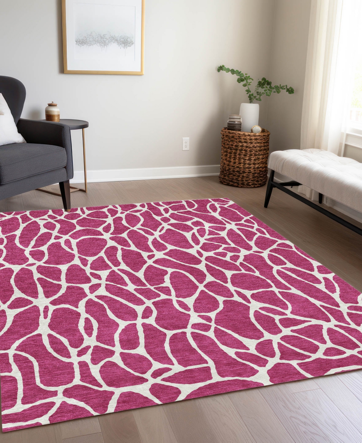 Addison Chantille Machine Washable Acn1024 10'x14' Area Rug In Rose