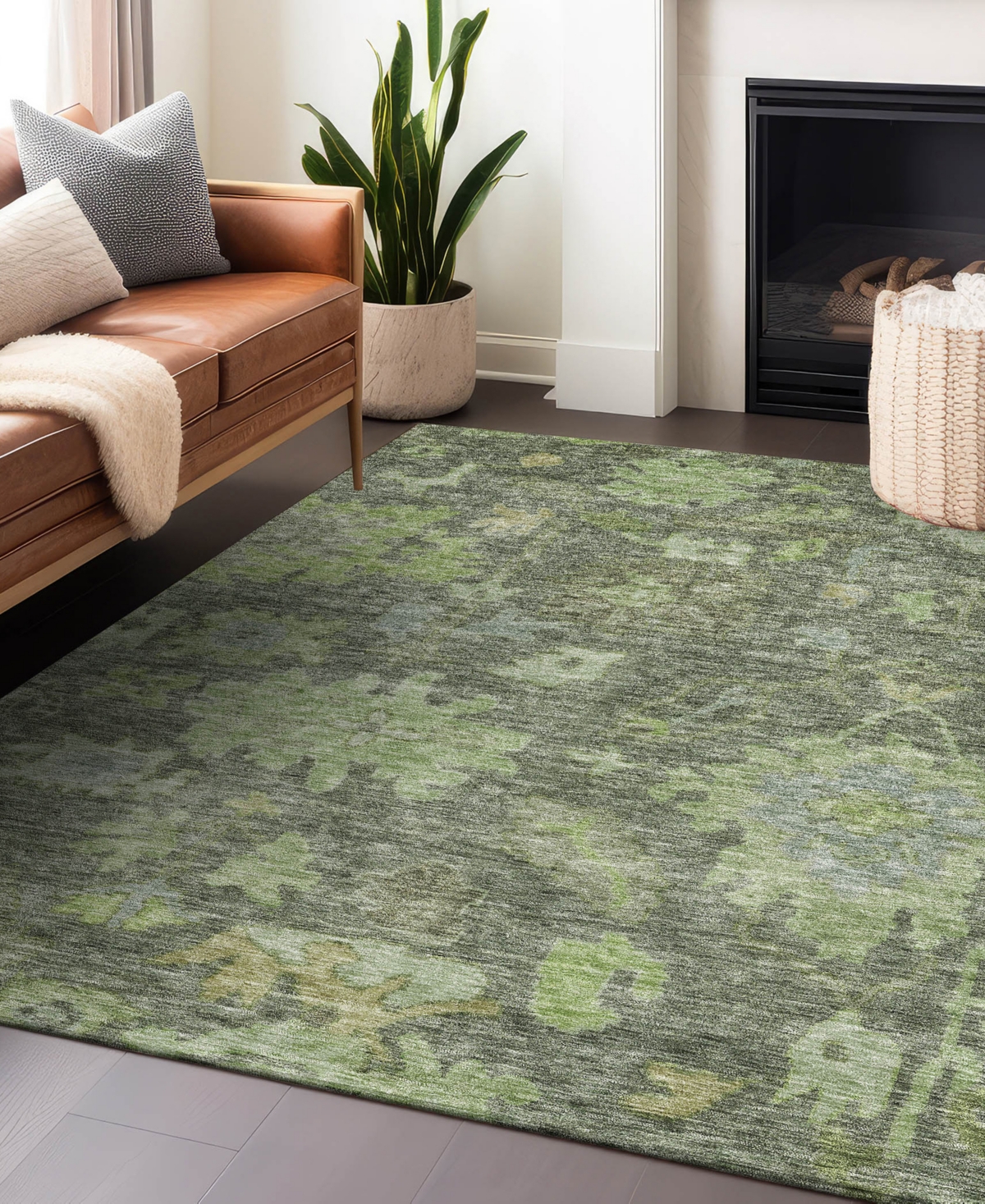 Addison Chantille Machine Washable Acn1108 9'x12' Area Rug In Moss