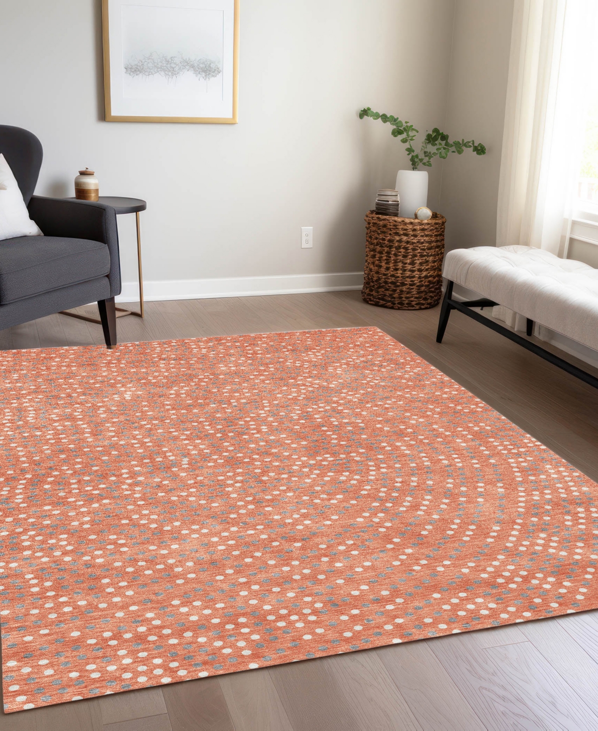 Addison Chantille Machine Washable Acn1021 9'x12' Area Rug In Salmon