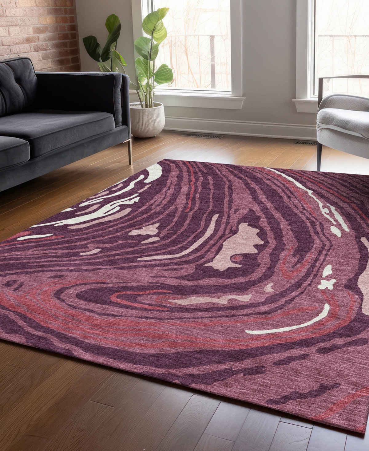 Addison Chantille Mahine Washable Acn1051 5'x7'6 Area Rug In Cranberry