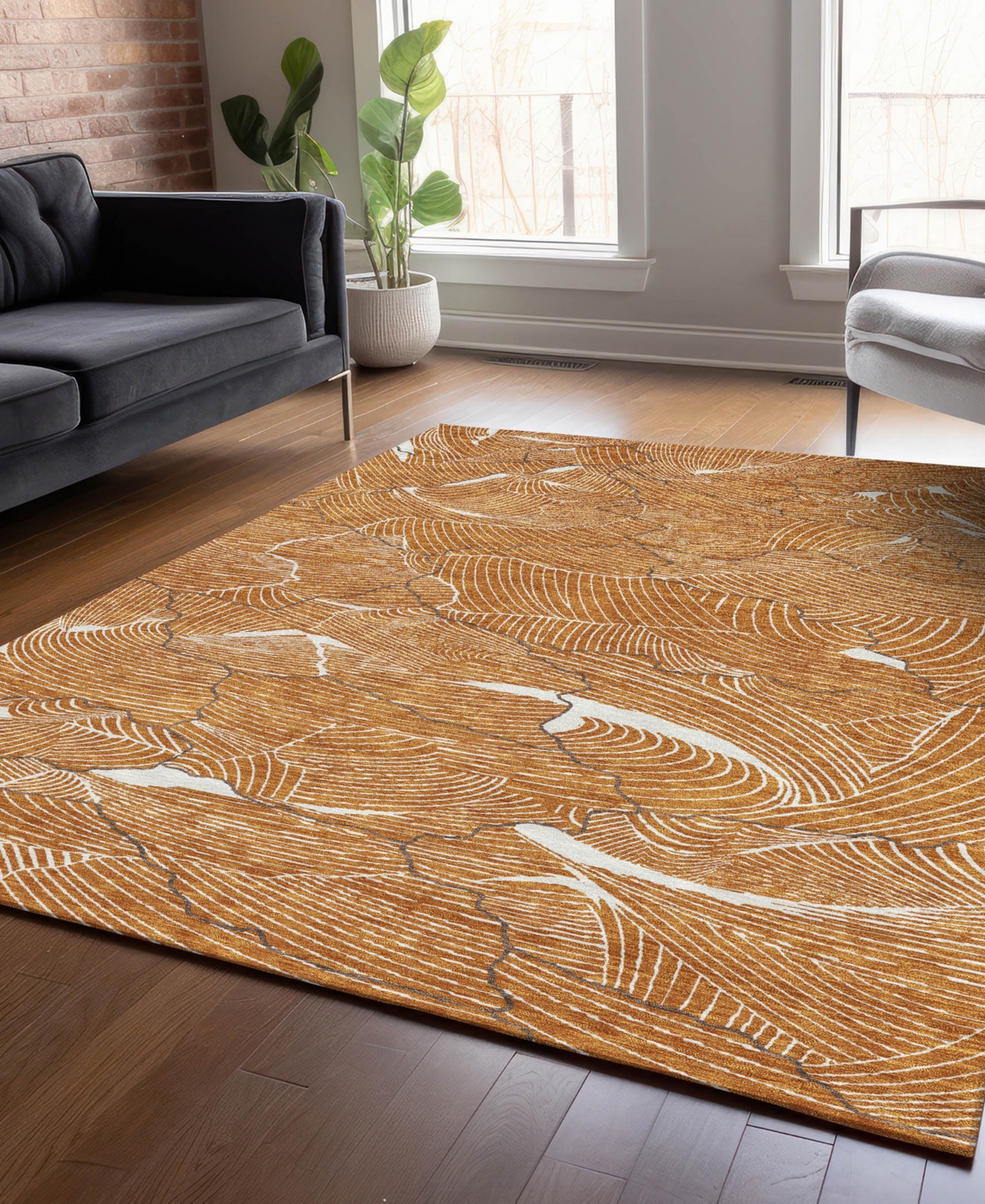 Addison Chantille Mahine Washable Acn1048 5'x7'6" Area Rug In Paprika