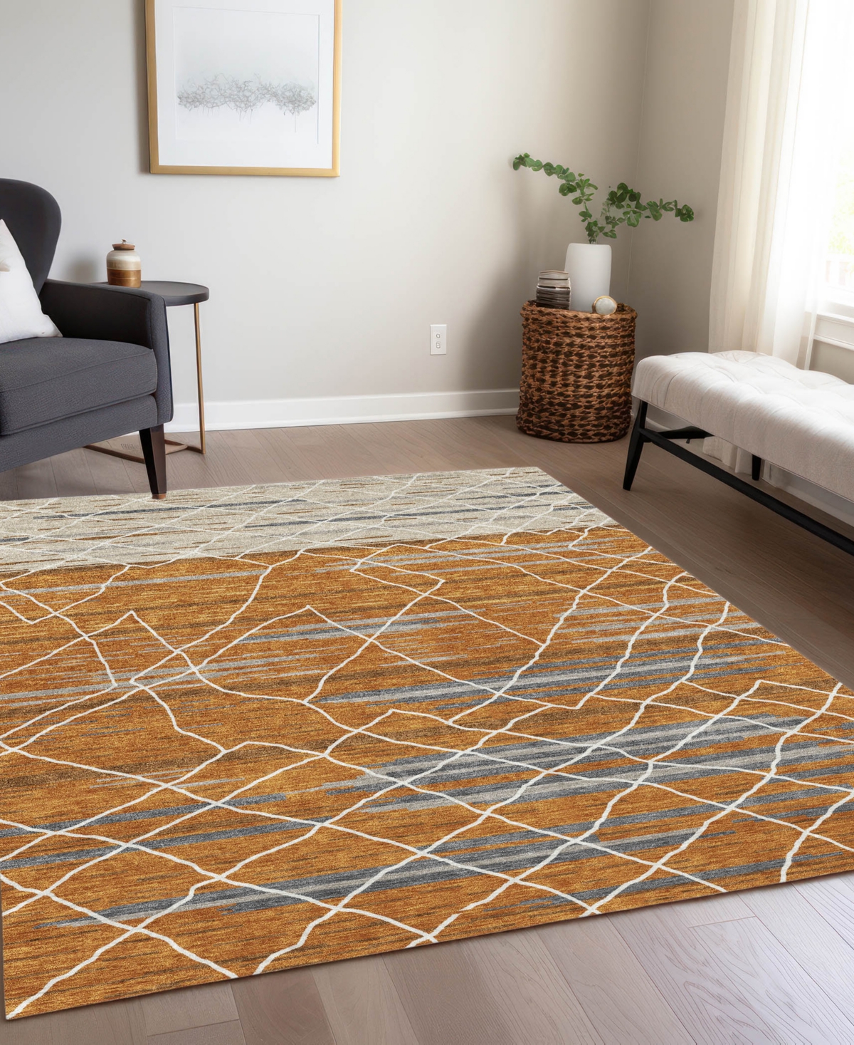 Addison Chantille Machine Washable Acn1025 5'x7'6" Area Rug In Brown