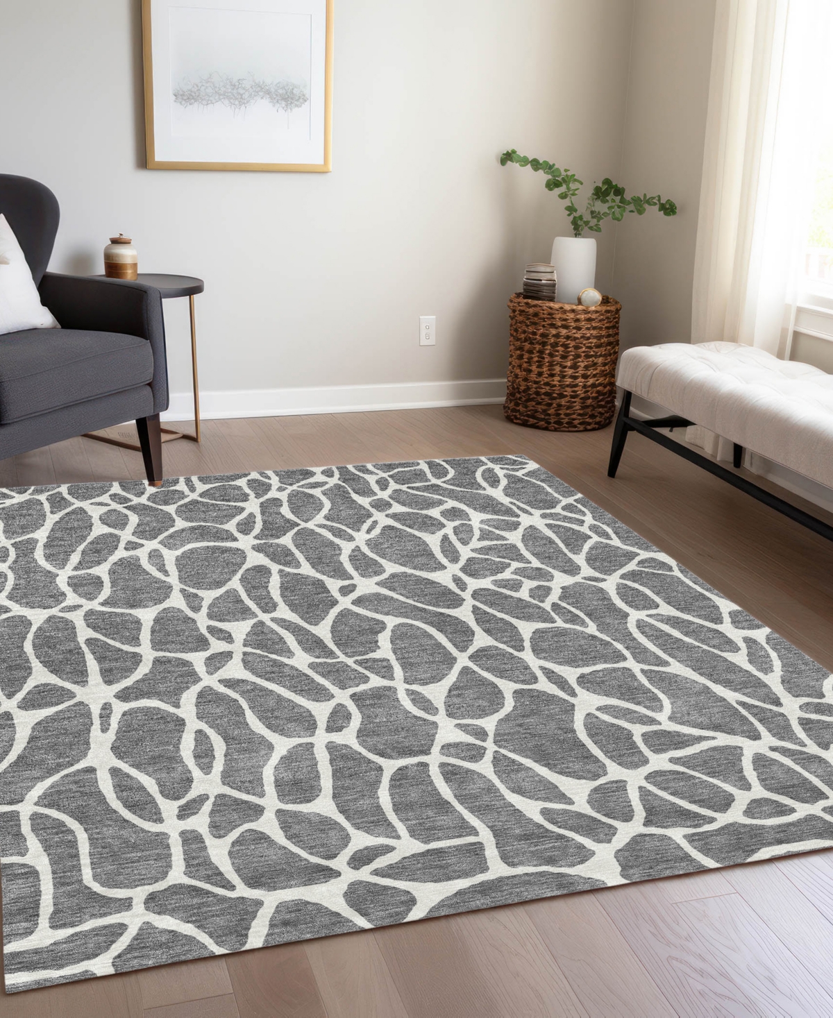 Addison Chantille Machine Washable Acn1024 5'x7'6 Area Rug In Gray