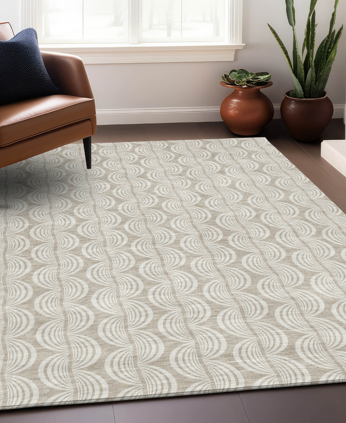 Addison Chantille Mahine Washable Acn1055 2'6"x3'10" Area Rug In Beige