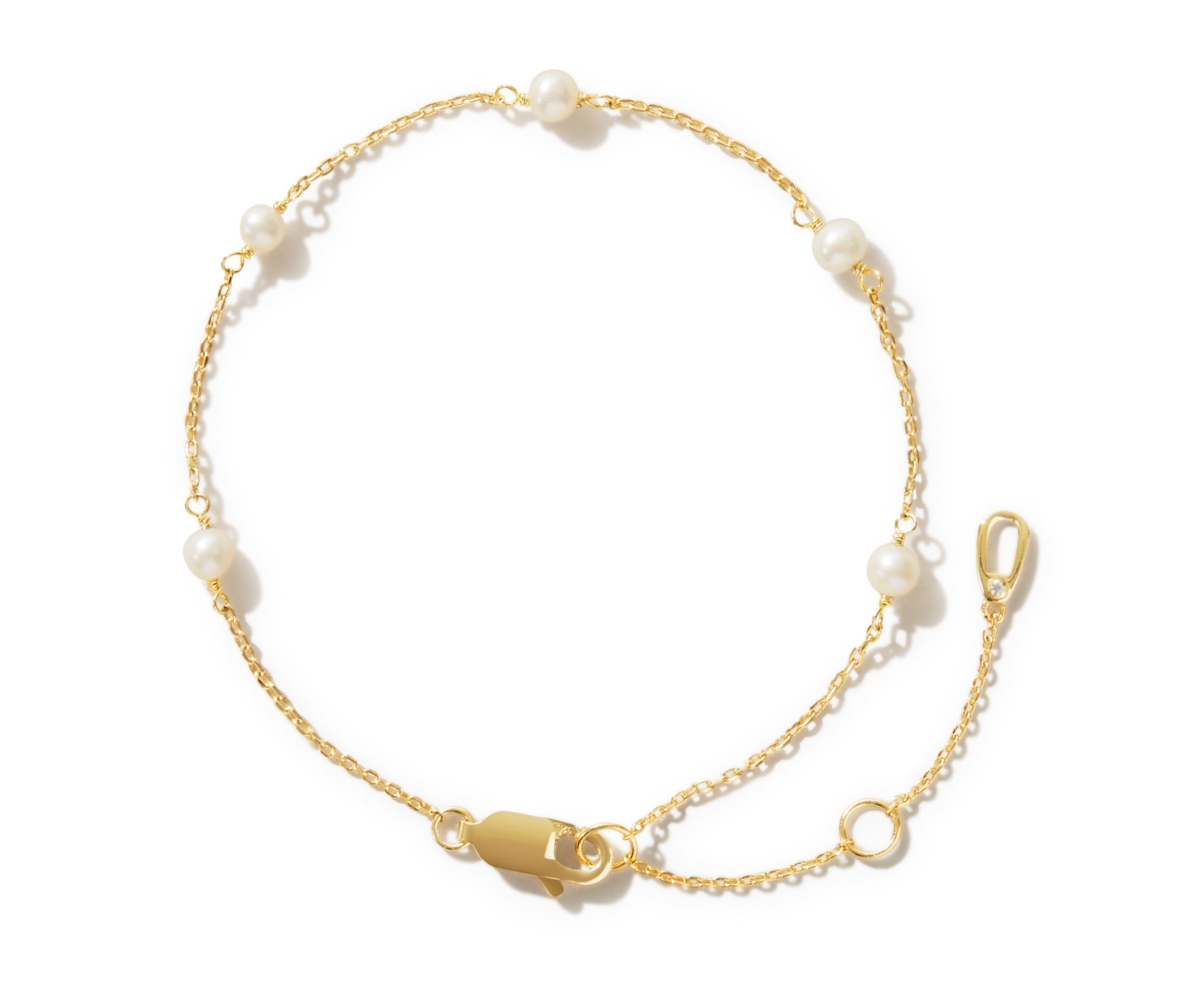 - Pearl Station Bracelet - Adelie - Gold, gold, pearl