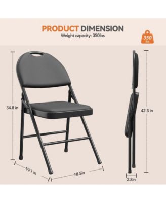 Folding Chairs 4 Pack Metal Portable Metal Chairs with Cushions