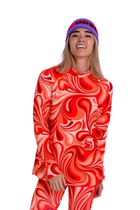 Женский топ OOSC Baselayer Top Shagadelic Baby, цвет: Красный / Оранжевый