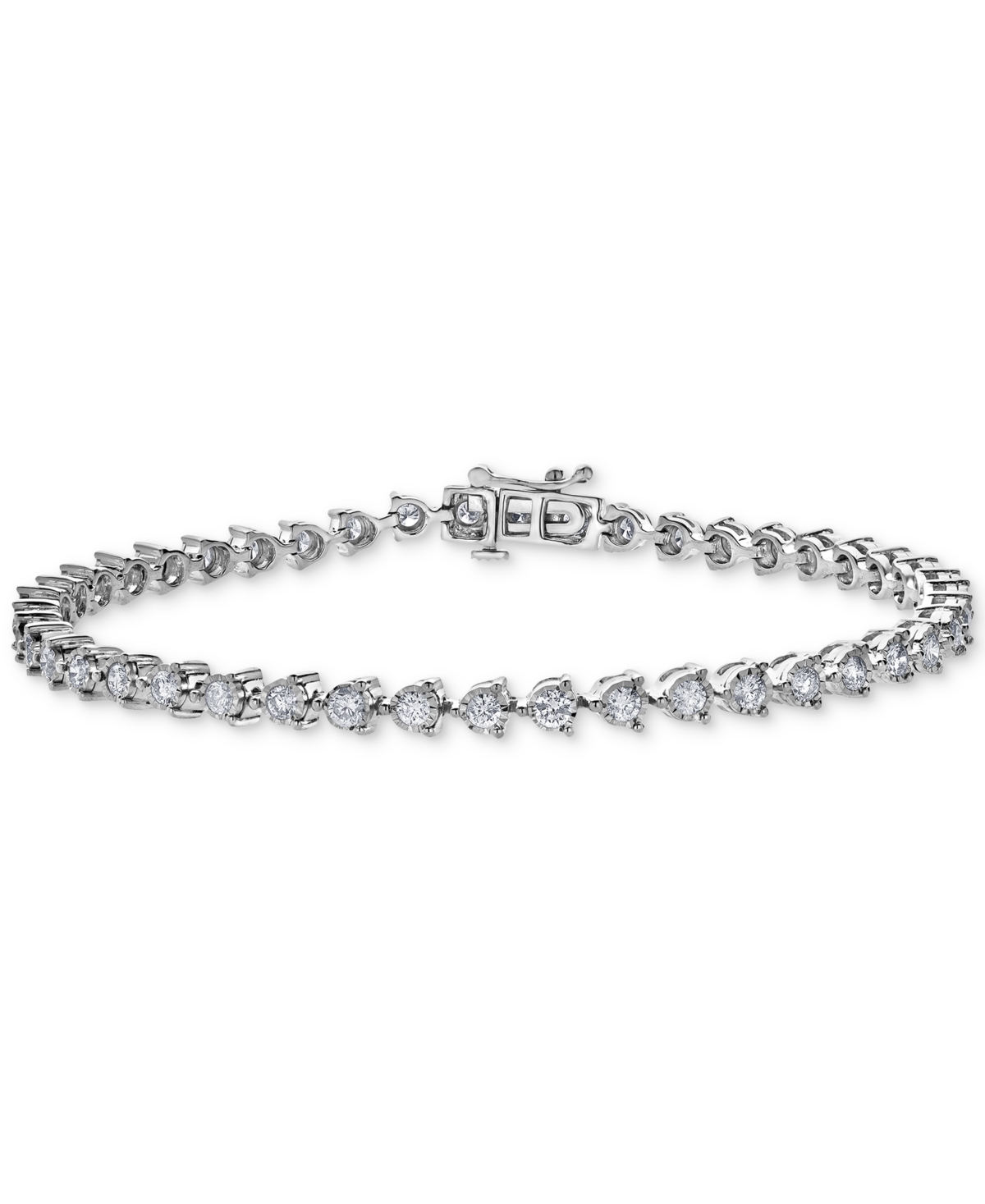 Diamond Bezel Tennis Bracelet (2 ct. t.w.) in 14k White Gold - White Gold
