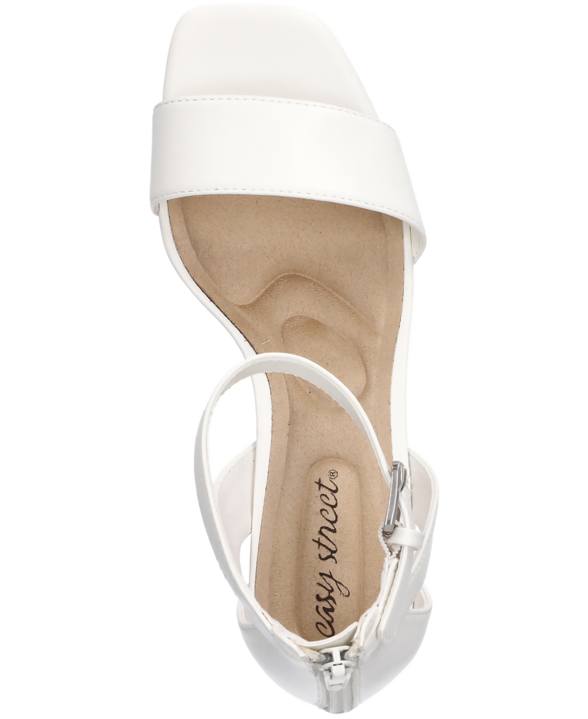 Shop Easy Street Women's Ro Square Toe Heeled Sandals In White