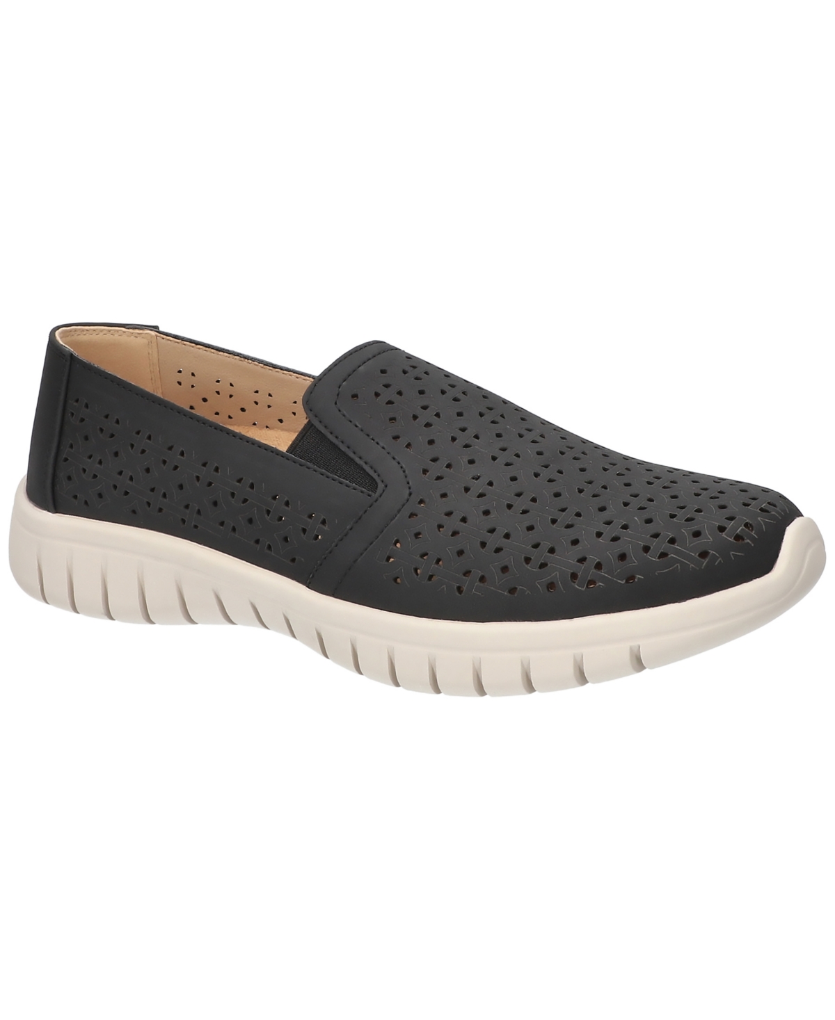 Shop Easy Street Women's Mosaic Slip-resistant Sneakers In Black