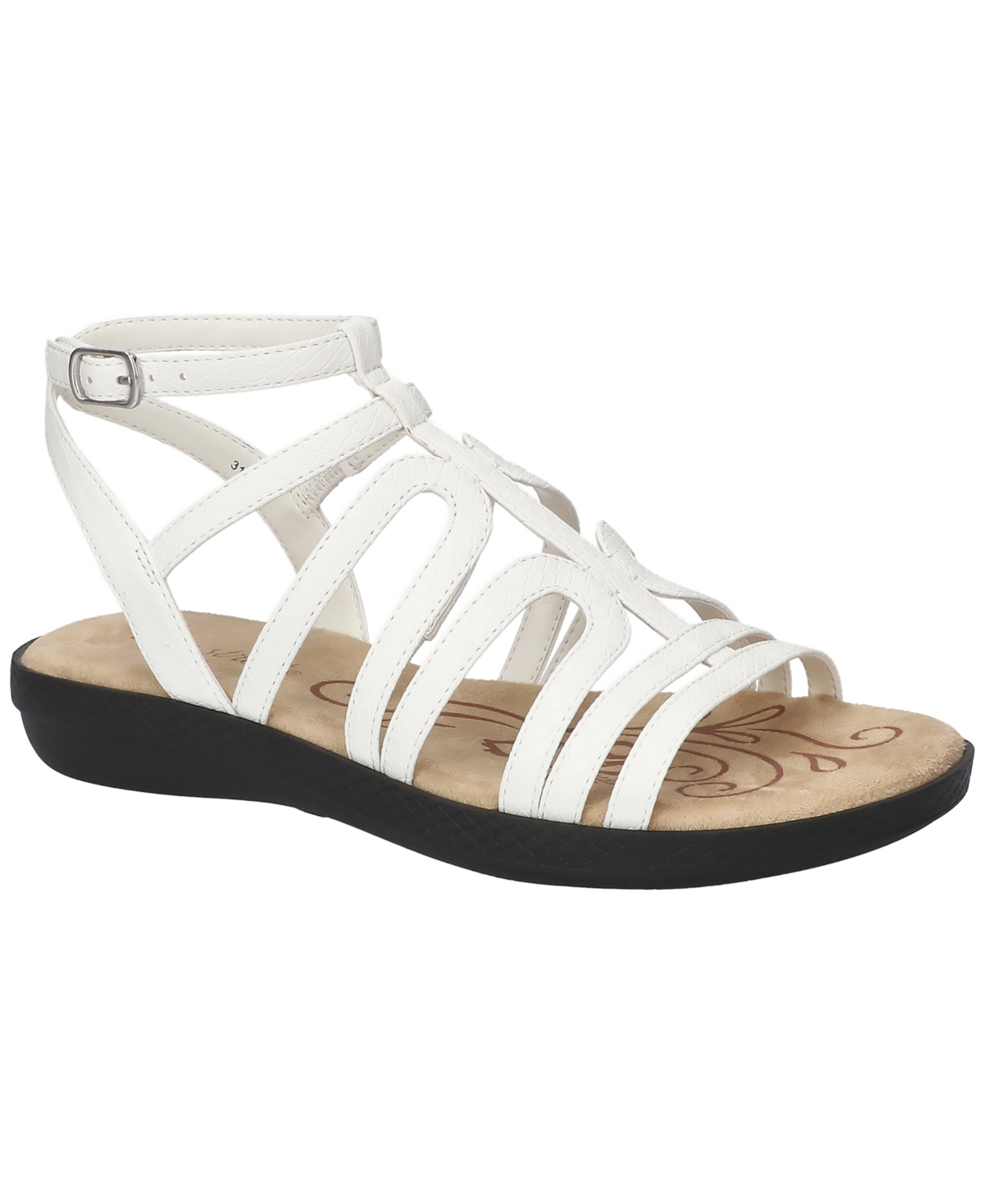 EASY STREET WOMEN'S DAYLILY GLADIATOR BUCKLE FLAT SANDALS 