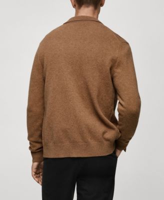 Men's Slim-Fit Knit Wool-Blend Cardigan