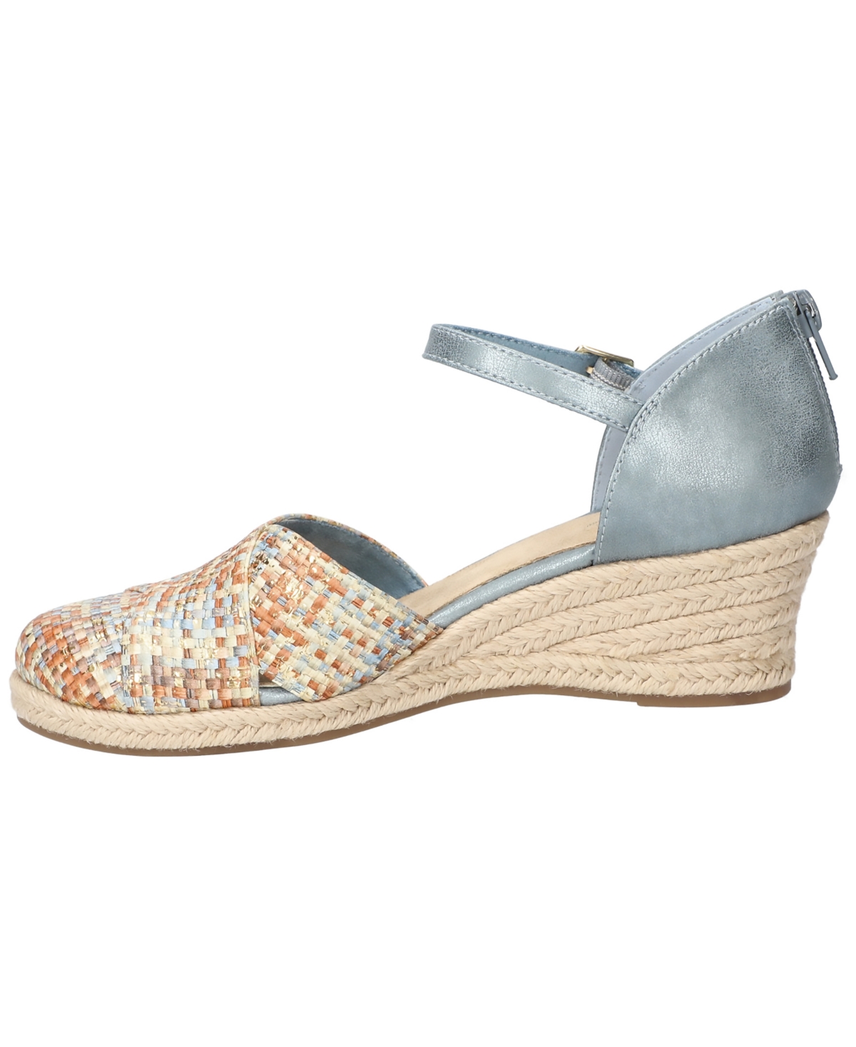 Shop Easy Street Women's Coast Espadrille Wedge Sandals In Pastel Multi Woven