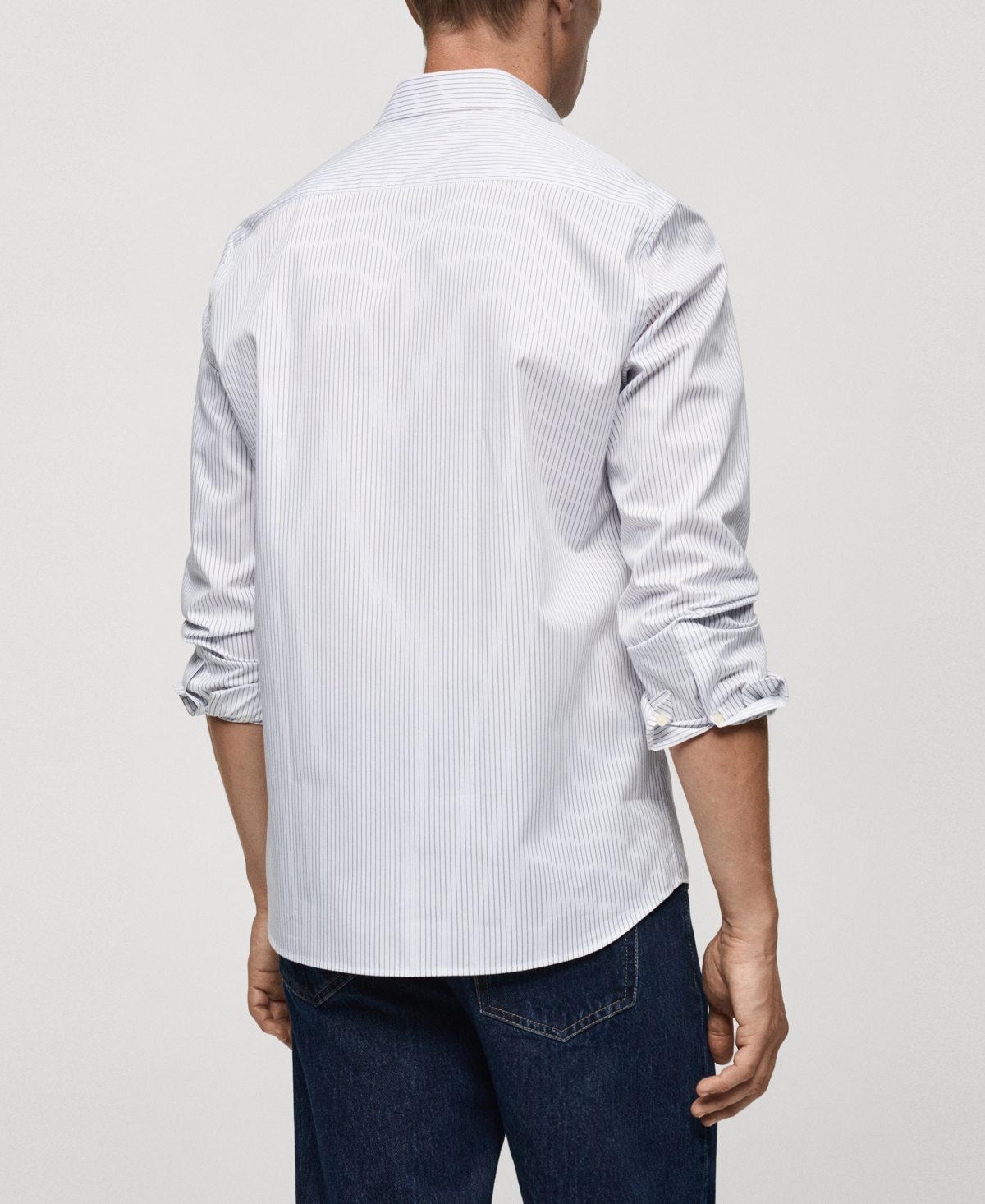 Mango Men's Slim-fit Striped Cotton Shirt In White