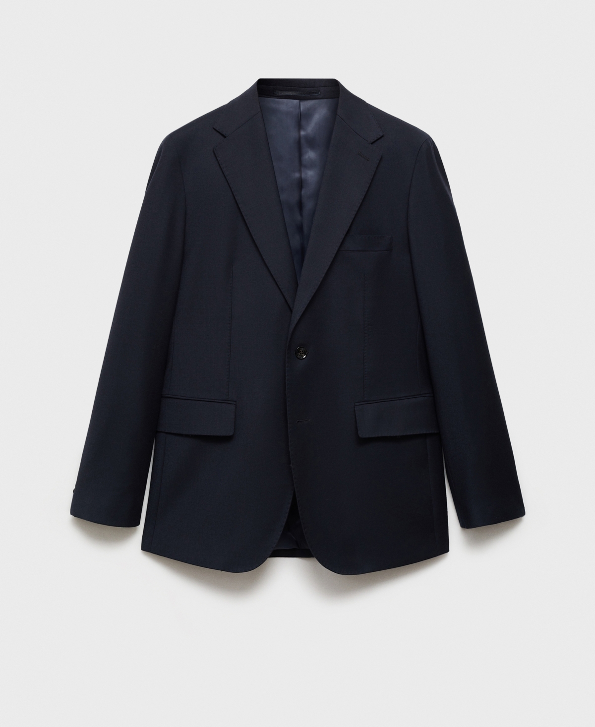 Mango Slim Fit Virgin Wool Suit Blazer In Dark Navy