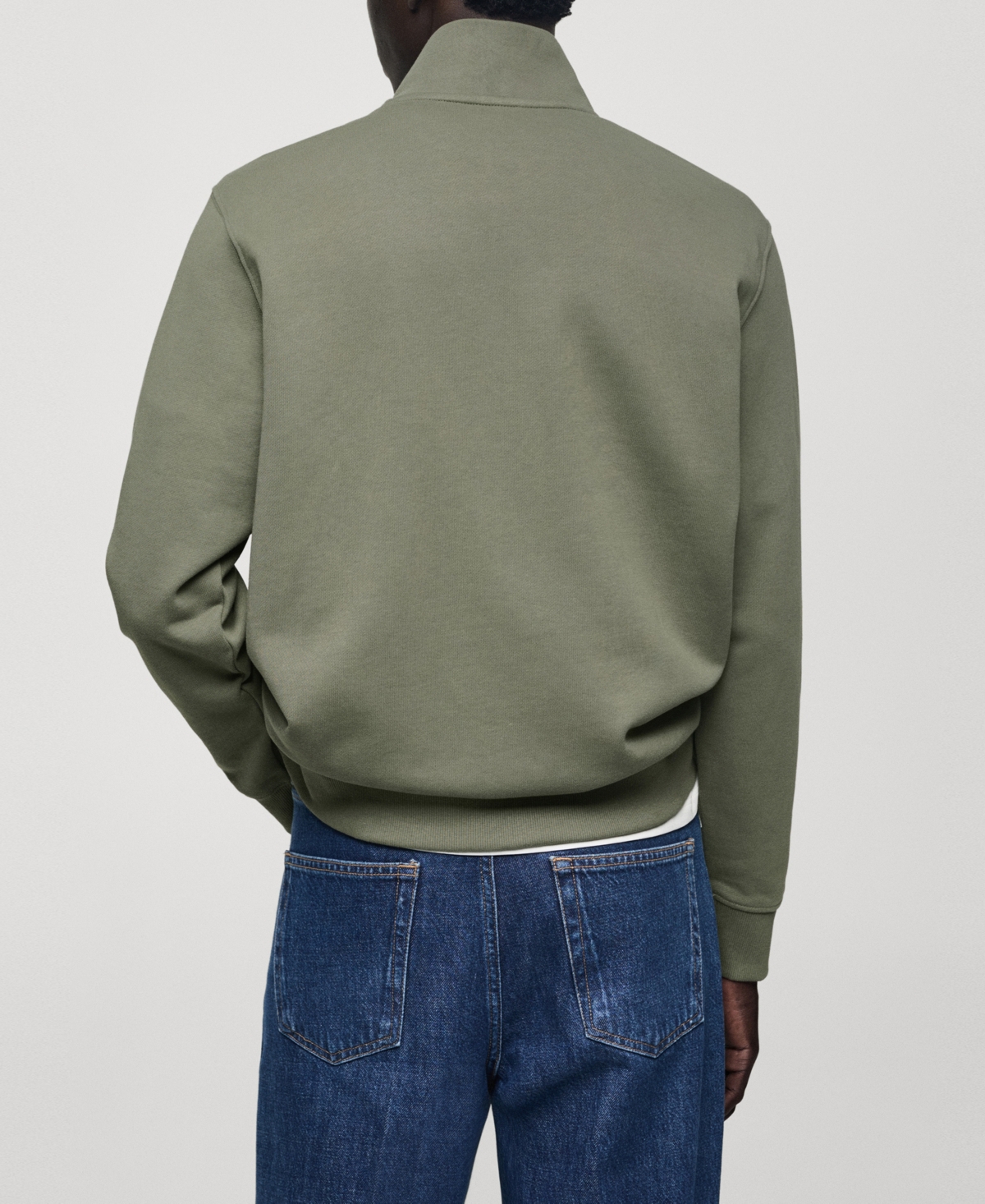 Mango Men's Half-Zip Cotton Sweater
