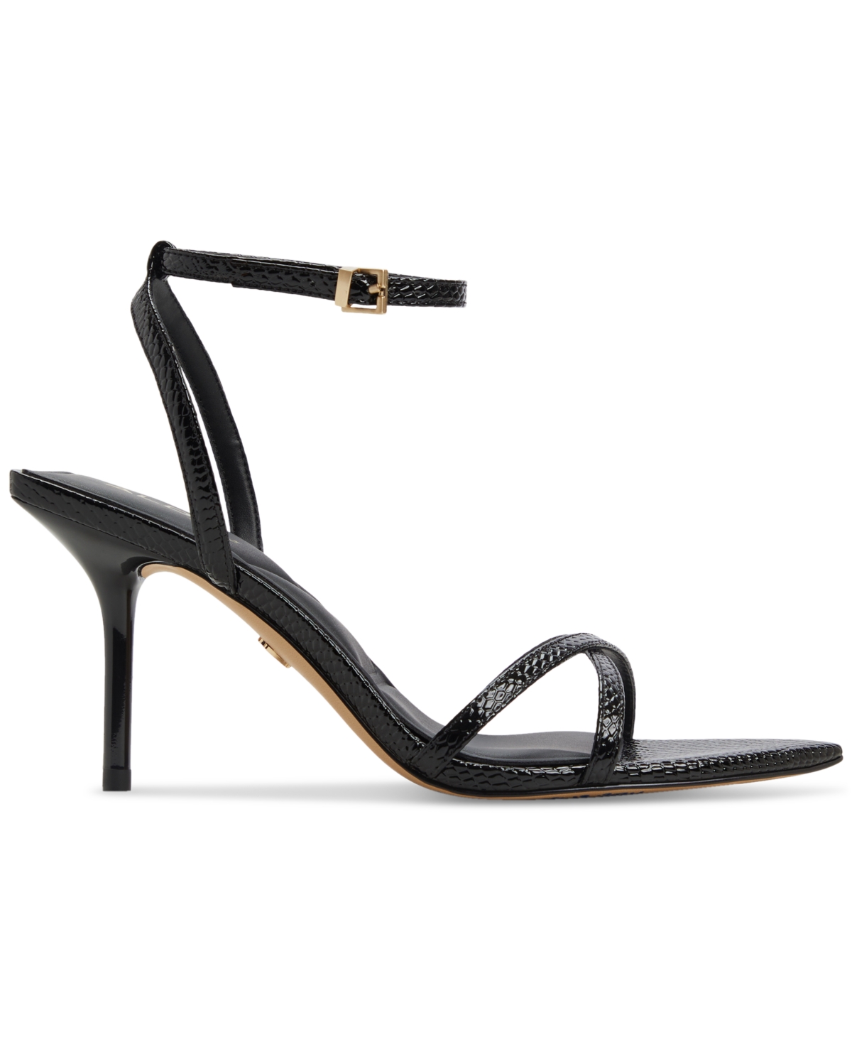 Shop Aldo Women's Adrina Two-piece Dress Sandals In Black Snake Embossed