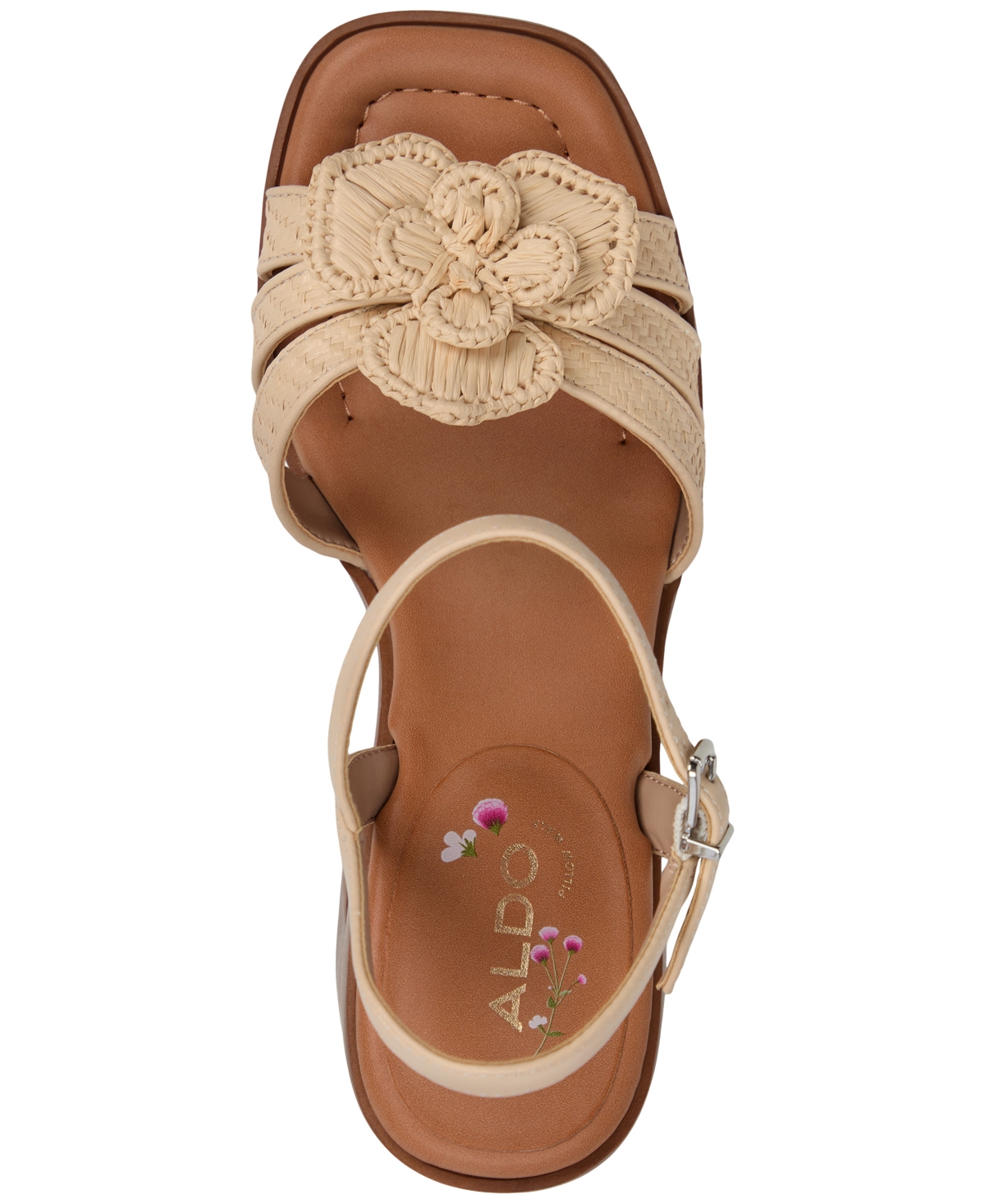 Shop Aldo Women's Beachbloom Two-piece Platform Sandals In Light Beige Raffia