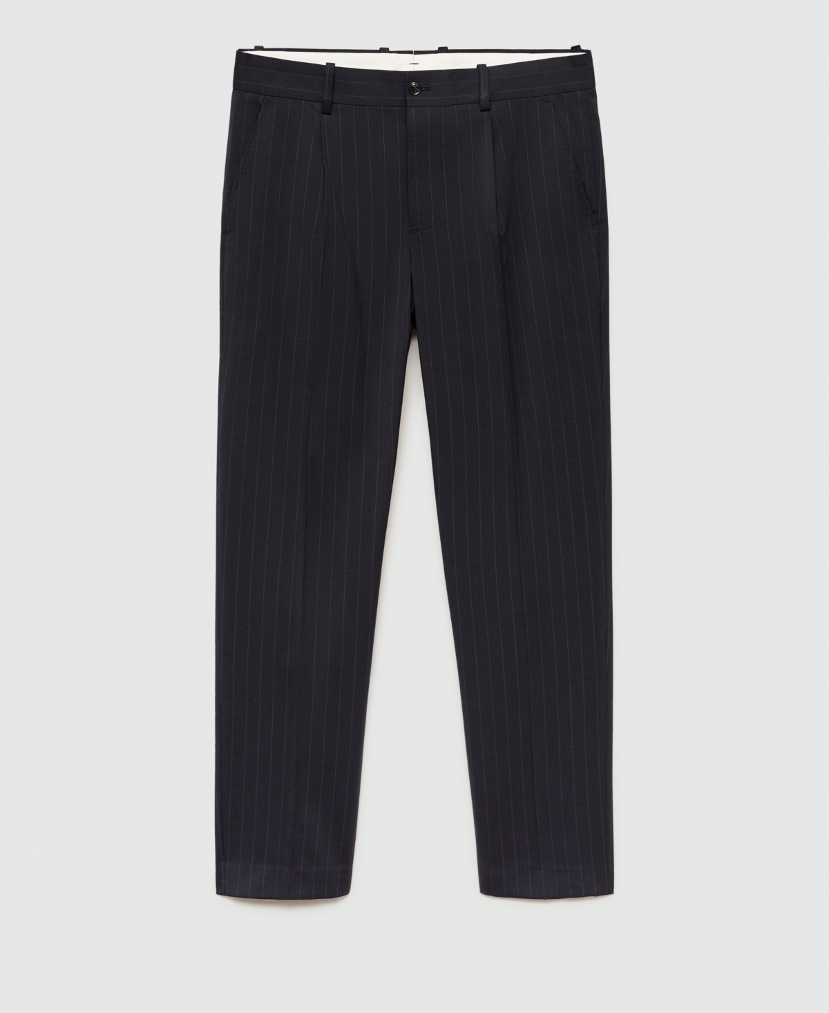Mango Men's Stripes Detail Wool Slim-Fit Suit Pants