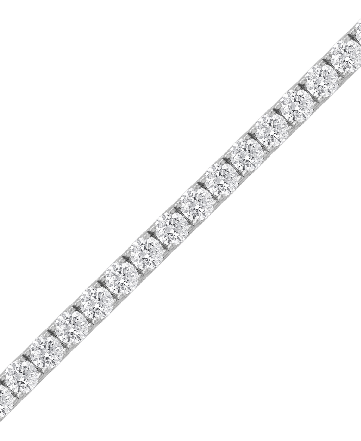 Macy's Diamond Prong-set Tennis Bracelet (12 Ct. T.w.) In 14k White Gold In White Gold