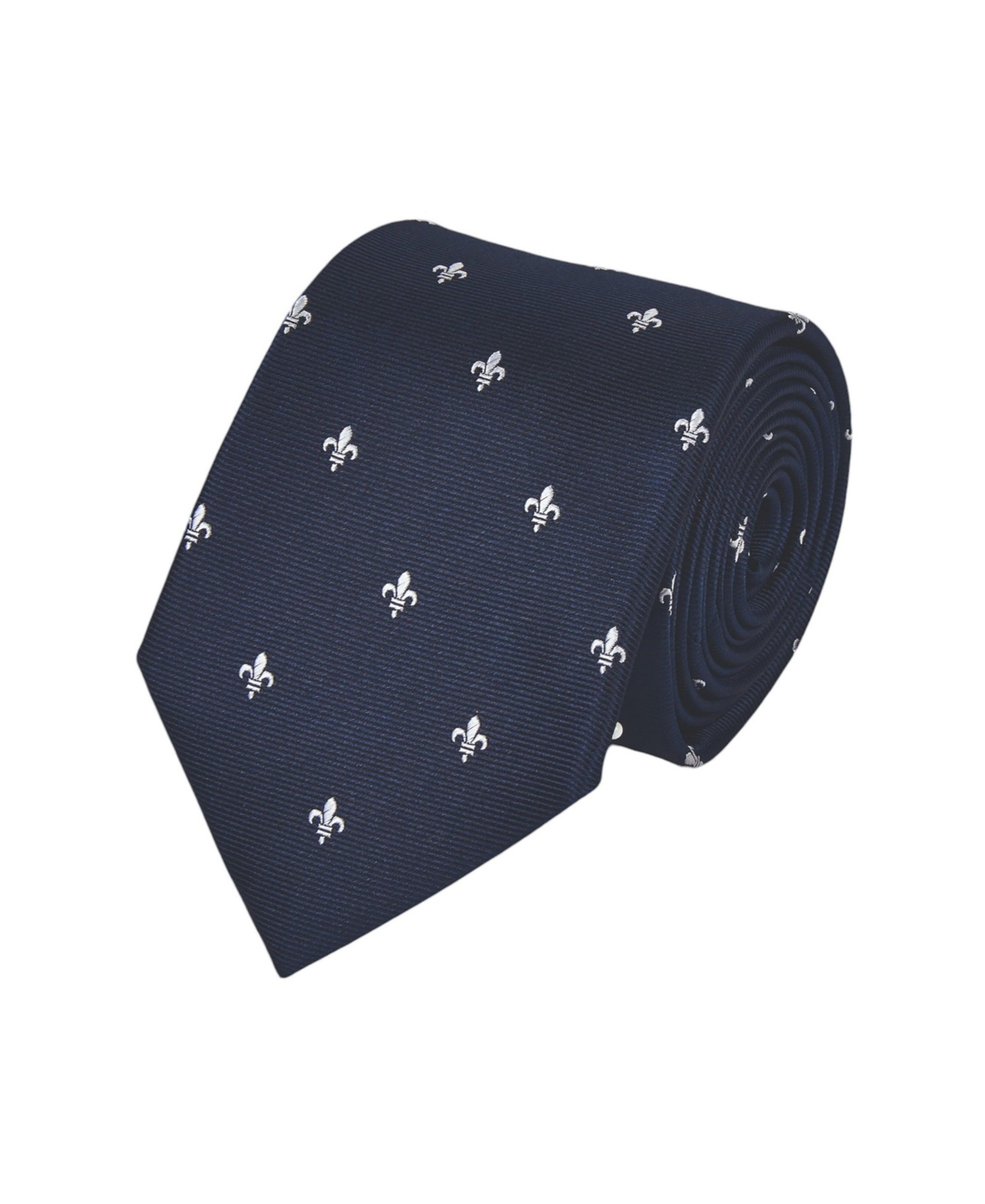Men's Fleur de Lys silk stain resistant tie - Navy