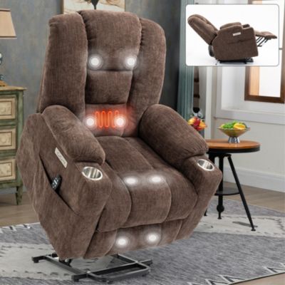Large Power Lift Chair Recliner with Massage and Heat for Elderly